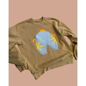 Upcycled Large Hollister Bug Insect Pullover Sweatshirt